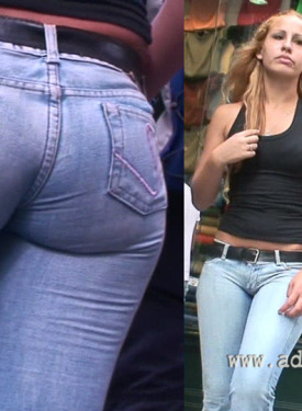 Tight candid jeans asses