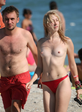 Topless candid girls and bikini asses at the beach