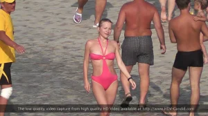 Candid beach full of the bikini girls